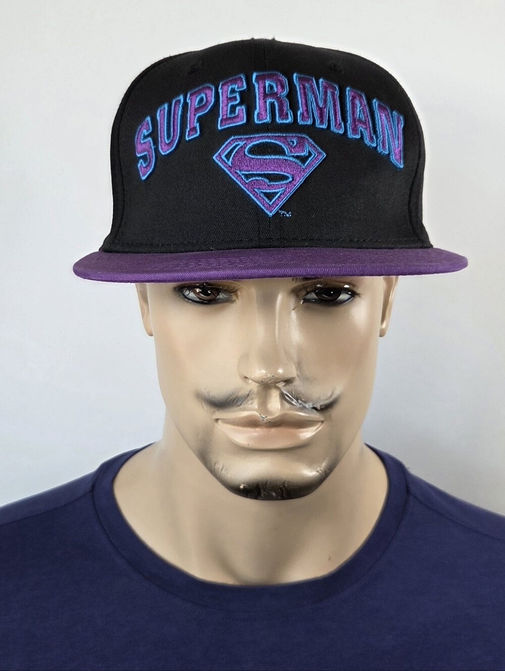 Superman DC Comics Snapback Purple Black Hat Adjustable Baseball Cap One Size
